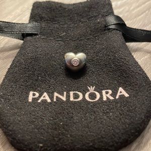 Pandora Heart Charm (Pink Stone)